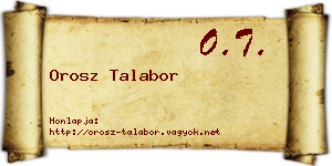 Orosz Talabor névjegykártya